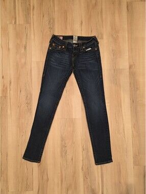 True Religion Dark Wash Skinny Jeans Size 26 Made in USA